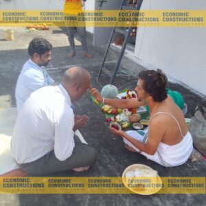 boomi pooja 2500 sq ft two floor addition renovation project in Kodambakkam Chennai